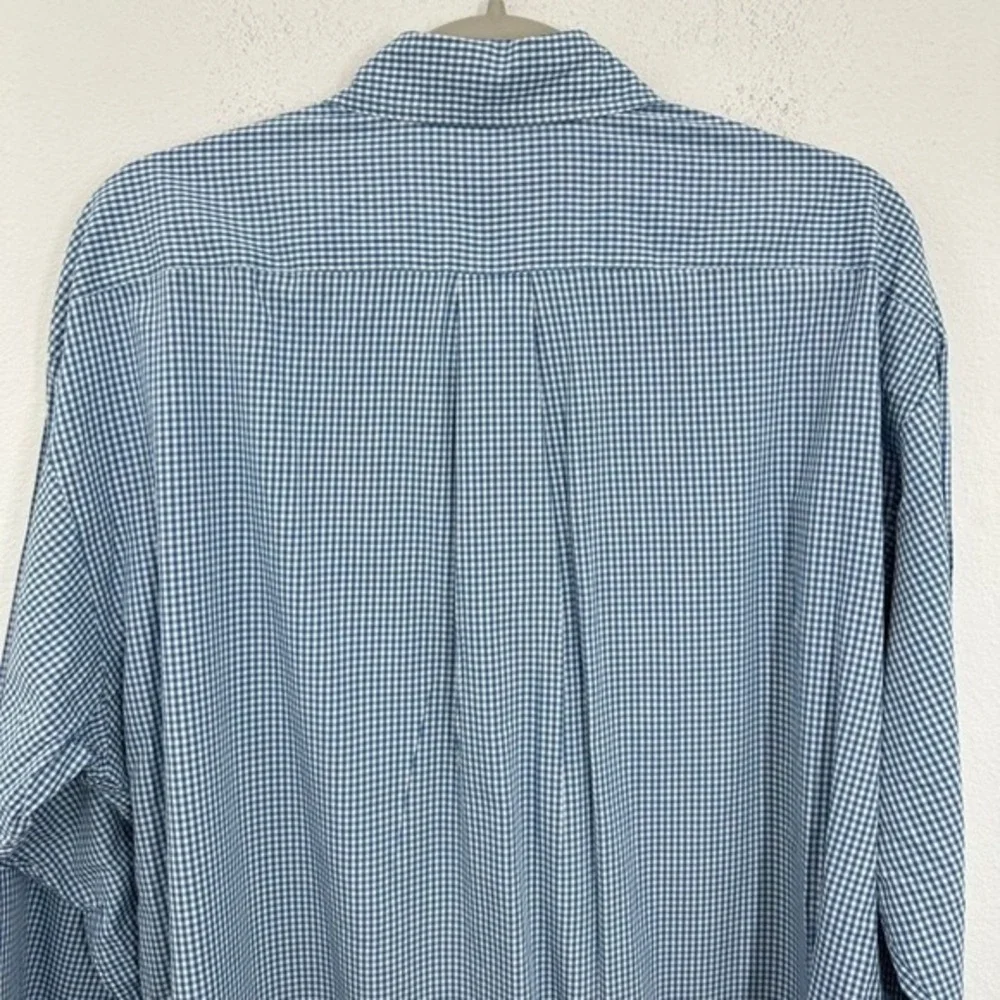 Banana‎ Republic Men's Large Blue Gingham Check Button Down Long Sleeve Shirt